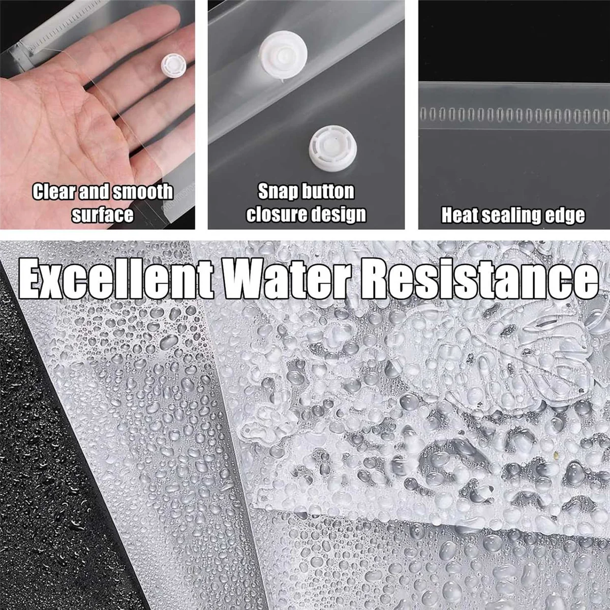 Populaire 50-pack stempel- en matrijzenopslag, transparant, 4,72 x 6,69 inch waterdichte matrijzenopslag enveloppen, hersluitbaar en herbruikbaar