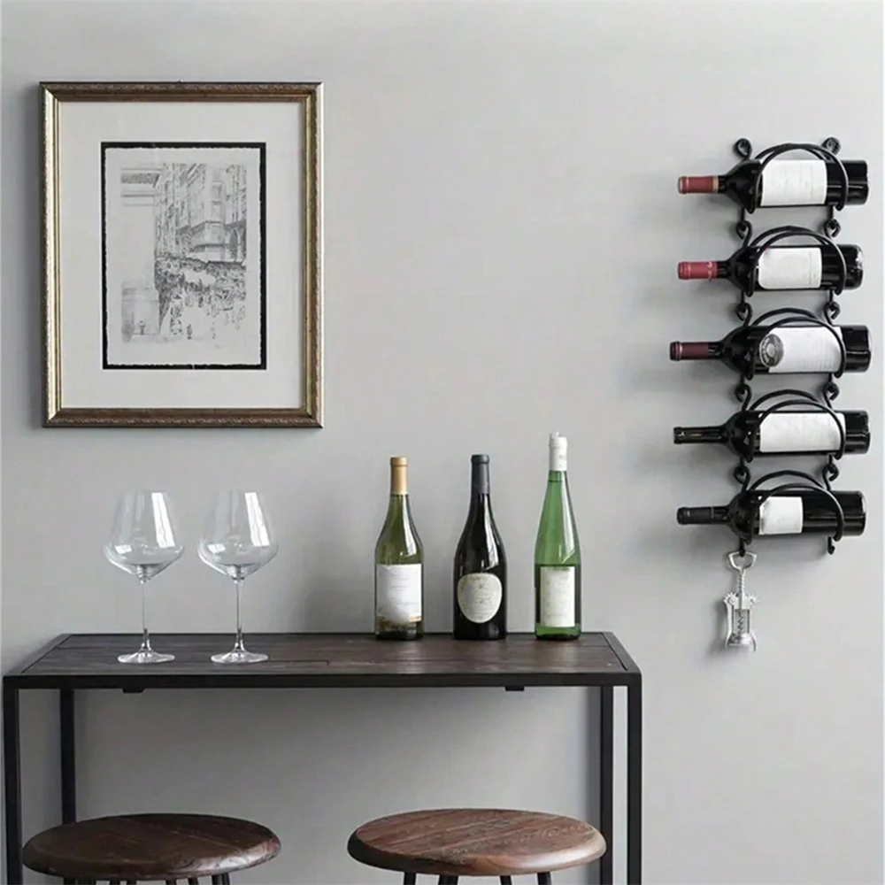 Wine Rack Wall Mount - Vijf verdiepingen besparen handdoekwijnrekken, veelzijdige en