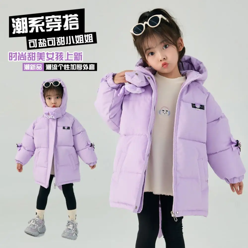 

Sanrio Kuromi Girls Down Cotton Clothes Autumn Winter Coat Fashion Cotton Padded Jacket Cute Jacket Overcoat Children's Clothing
