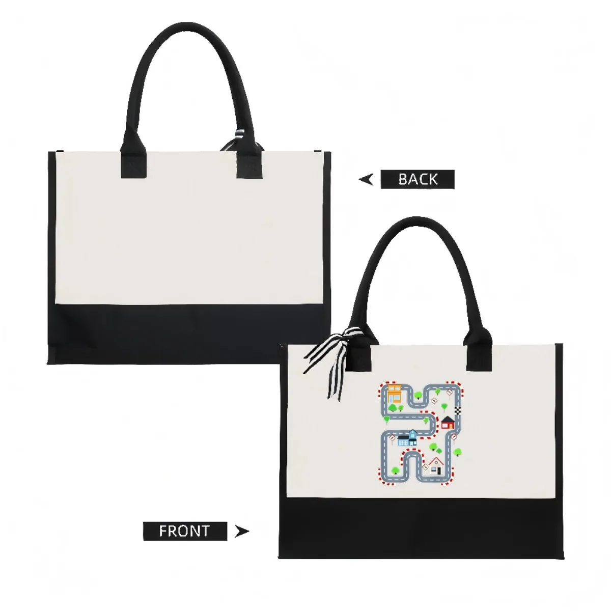 سباق تشيلين 2026 وصل حديثًا حقيبة حمل عصرية واسعة وقابلة لإعادة الاستخدام بنمط طباعة 2 نغمة شديدة التحمل بكتف كبير #2