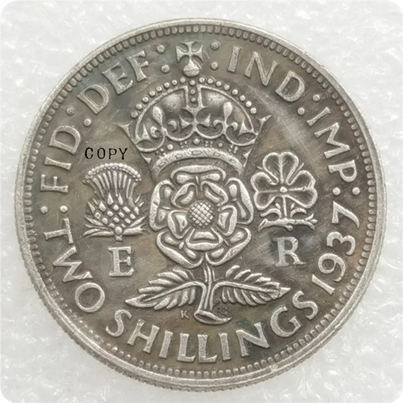 1937 United Kingdom 2 Shillings - Edward VIII (Pattern) Copy Coin Crypto Challenge Pocket Coins Christmas Gifts