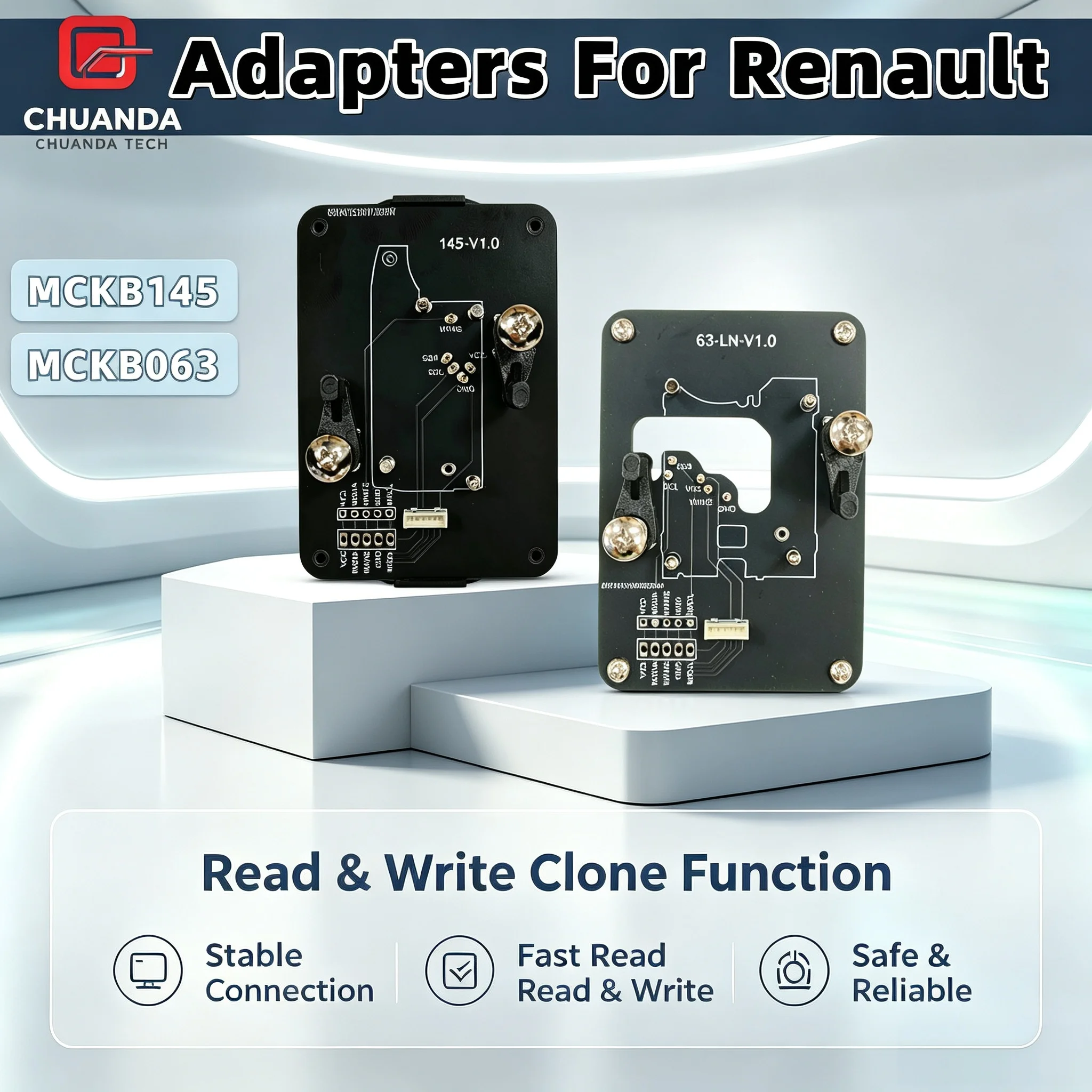 Suitable for Renault Smart Remote Key Adapter, Mckb063/145 Compatible with Nxpkiller Keydiy Xhorse Cg Kydz Device, No-Welding Read-Write Programming Socket