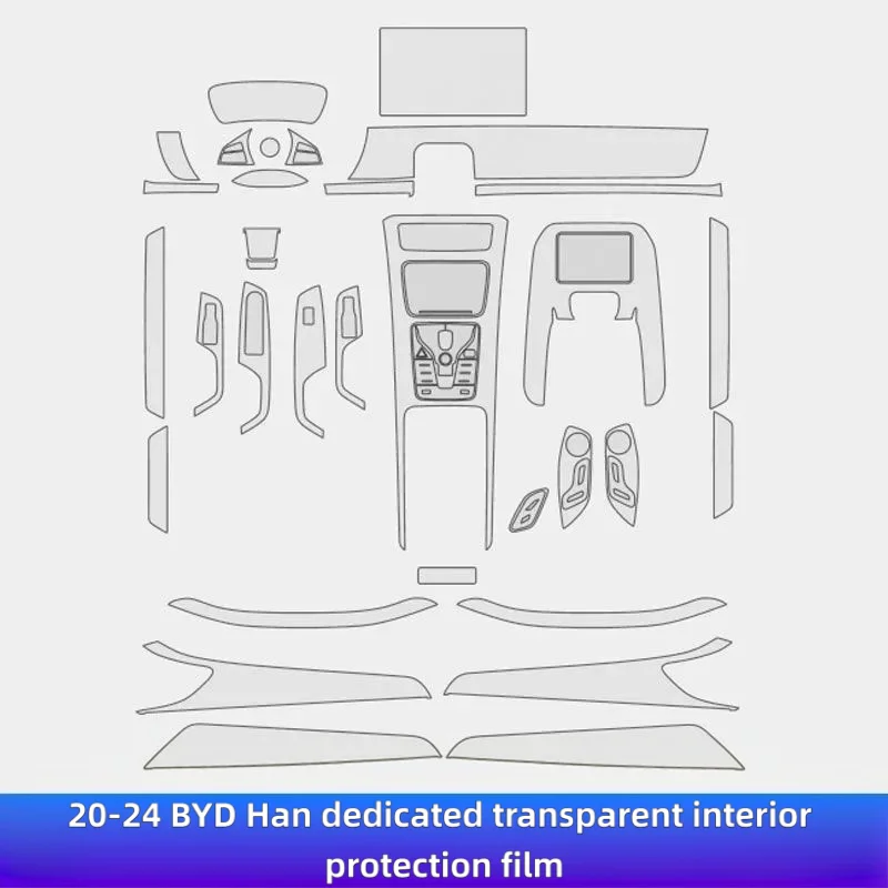 For 20-24 BYD Han dedicated screen center console body interior film car modification transparent anti-scratch soft film