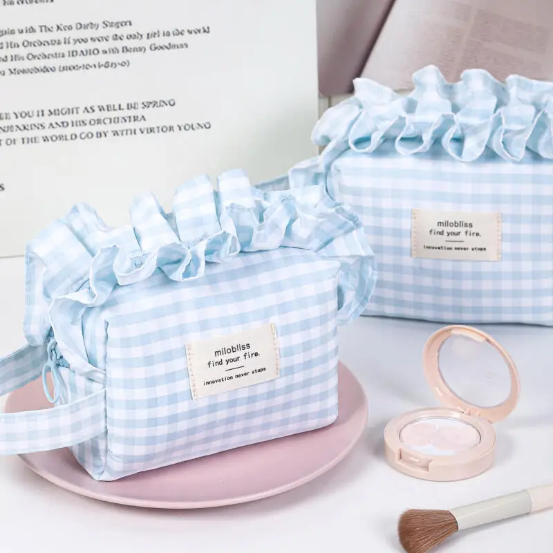 فتاة الترفيه السفر حقيبة مستحضرات تجميل محمولة اللون الإملائي منقوشة حقيبة التجميل المحمولة سعة كبيرة أكياس التخزين المنزلية للمرأة