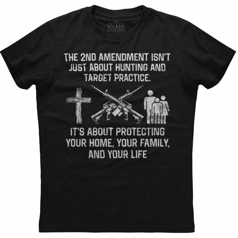 Die 2. Verfassungszusatzartikel ist nicht nur über Jagd und Schießübungen im Anschluss an die Erstverfassungszusätze bestimmt. Schwarzes T-Shirt für Herren
