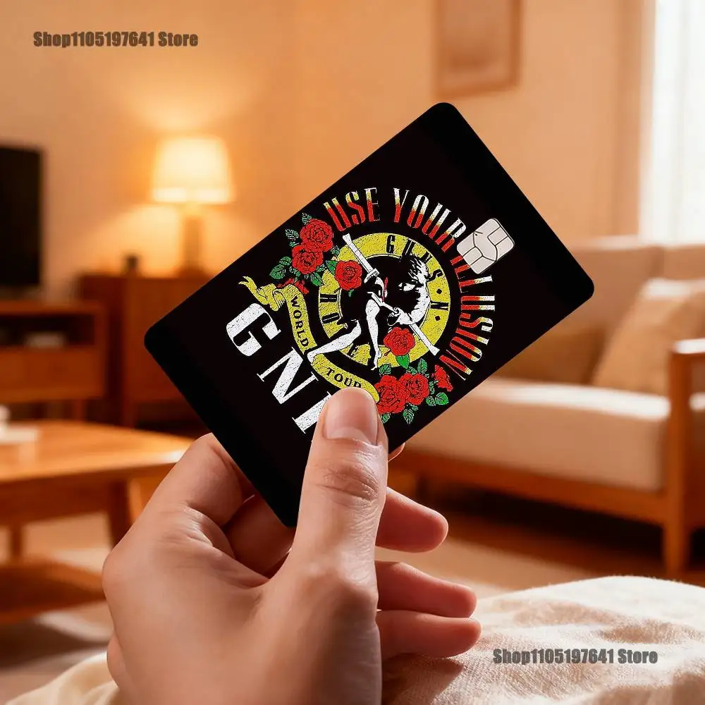 バンド G-ガンズ アンド ローゼズ カード ステッカー クレジット ビザ デビット 銀行 チャージ カード バス メトロ 防水ステッカー デカール デコレーション