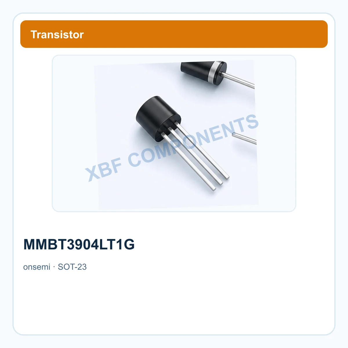 onsemi MMBT3904LT1G Discrete Semiconductor NPN transistor, 40 V, 200 mA, 225 mW SOT-23