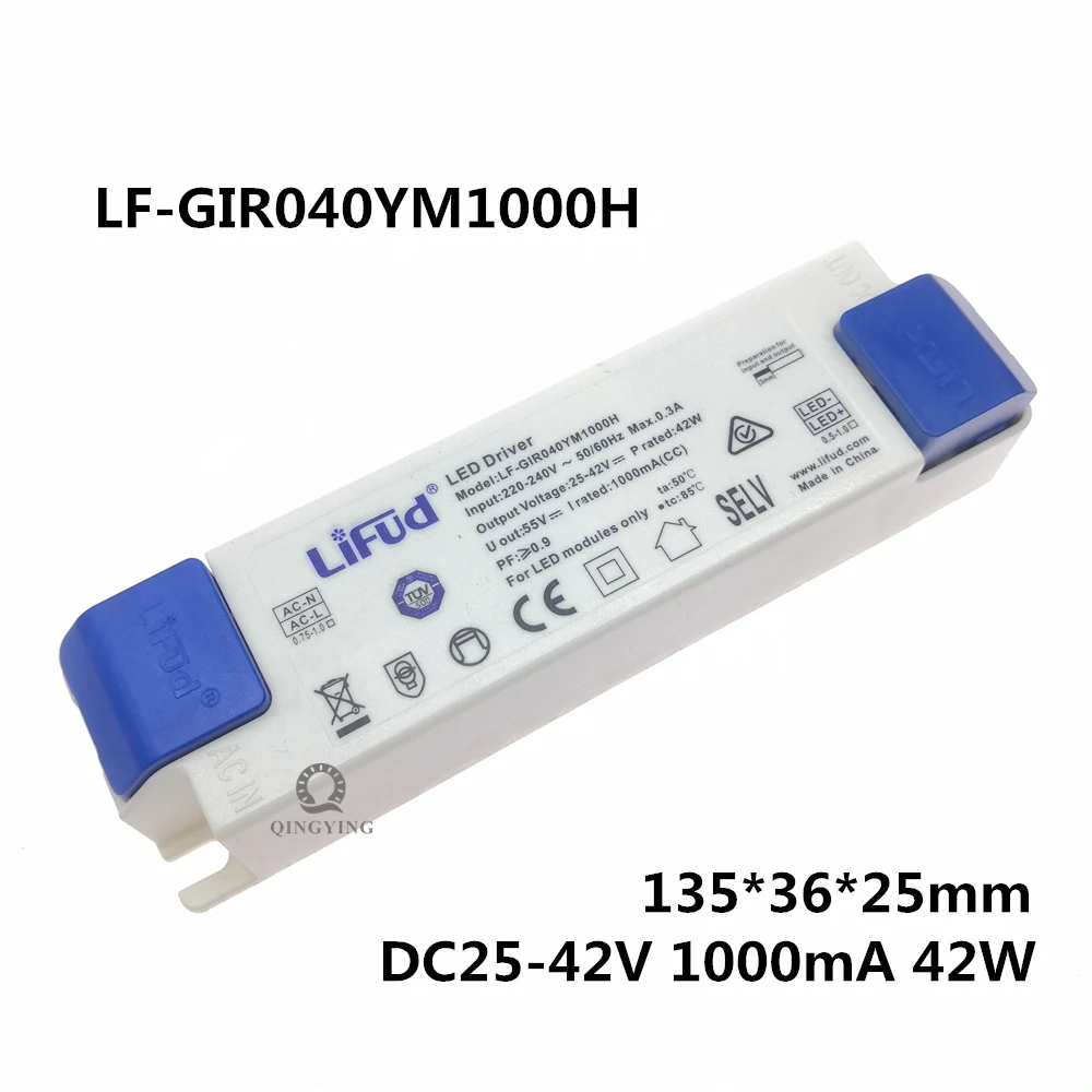 1-5pcs Lifud LED Driver 30W-42W GIR040YM GIF040YS 800mA 850mA 900mA 950mA 1000mA 1050mA High PF Isolation Lighting Transformer