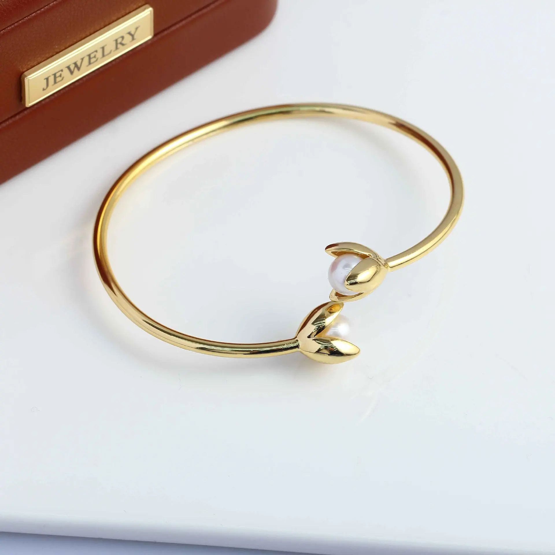 DIY Pearl Accessories New Copper Gold-plated Tulips Fresh and Versatile Bracelets Empty Support Fashionable and Exquisite Niche