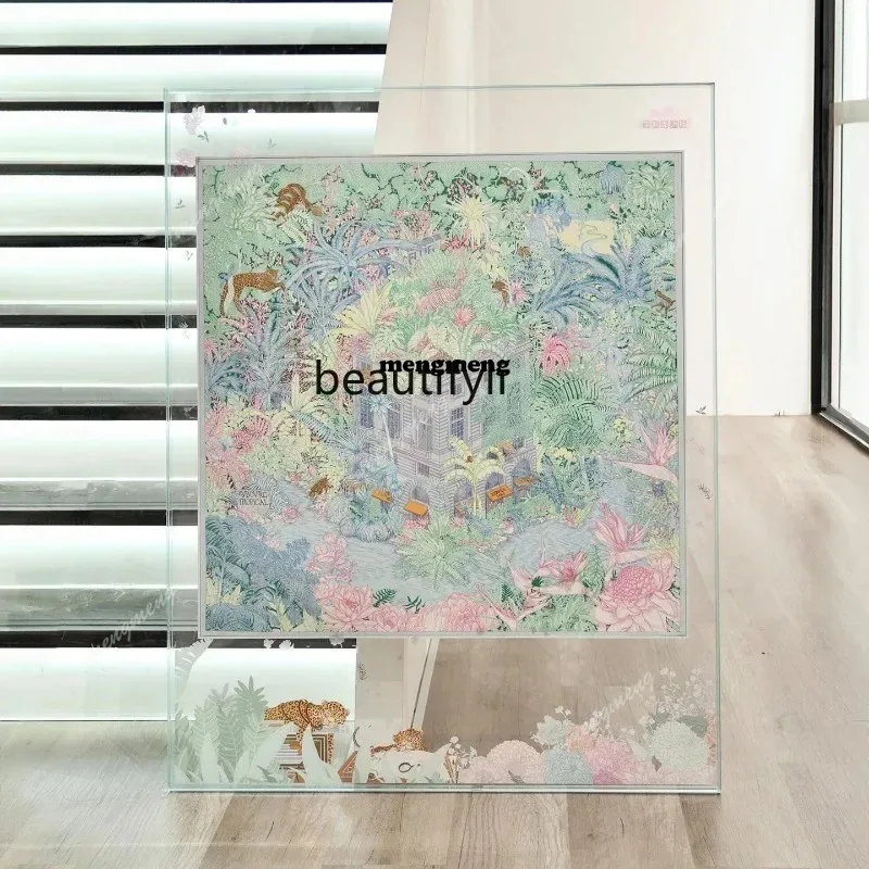 

Silk Scarf Decorative Painting Light Luxury French Cream Style Living Room Entrance Hallway Hanging Painting Modern Simple N