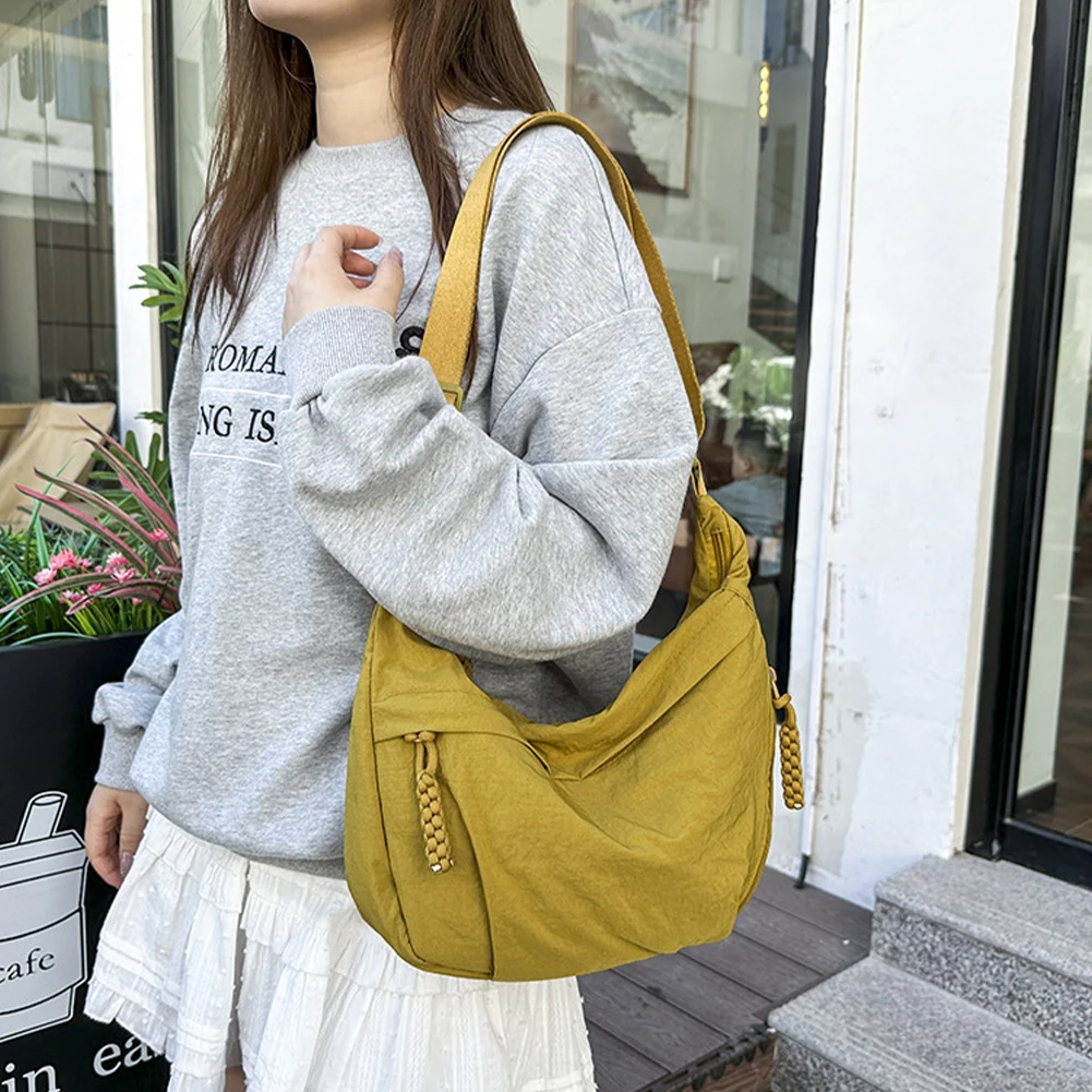 Borsa Hobo casual da donna Borsa a tracolla a mezzaluna Borsa a tracolla Hobo multitasche Borsa a mezzaluna in nylon di grande capacità con tracolla regolabile