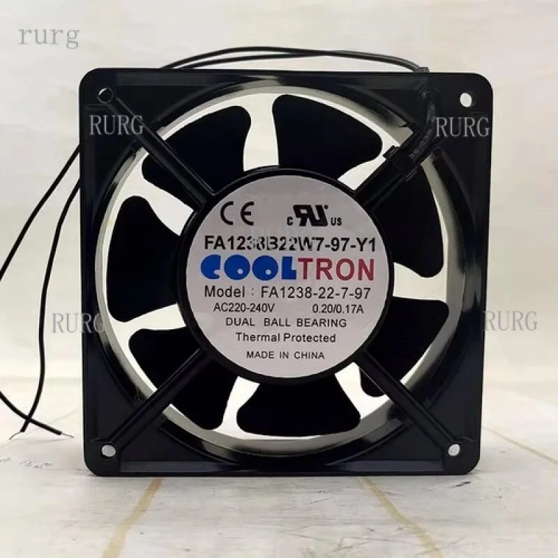 L  1 pcs  for COOLTRON Fan FA1238B22W7-97-Y1  AC220V  12038 12cm 2 wire Aluminum frame