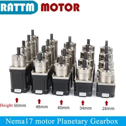 Planetary Gear Gearbox 42 Nema17 Stepper Motor 17HS4401-PG Height 28 34 40 48mm For 3D Printer CNC Part