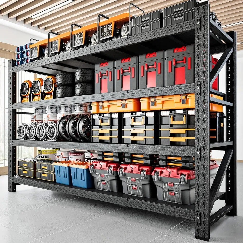 

5000lb Heavy-Duty Garage Shelves - 71"W Adjustable Metal Shelving Unit, Industrial Storage Rack"​