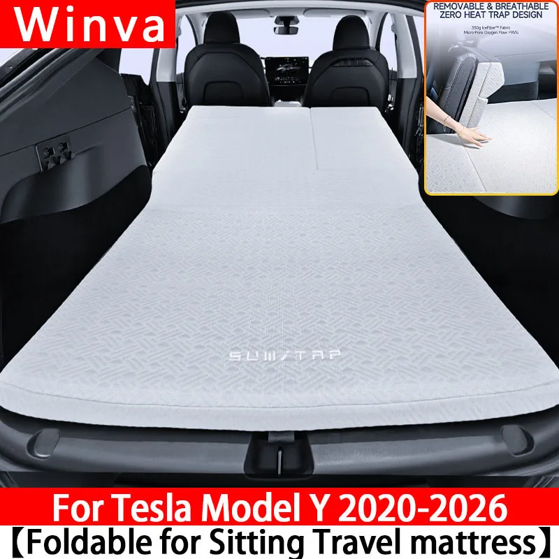 

Foldable Portable Memory Foam Camping Mattress for Tesla Model Y Juniper 2025 Travel Sleep Mattress with Storage Bag Accessory
