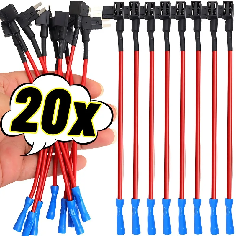 20/5 Stuks Zekering Tap Add-A-Circuit Adapter Houder Niet-destructieve Installatie Blade Zekeringkast Power splitter Voor Auto Vrachtwagen Boot
