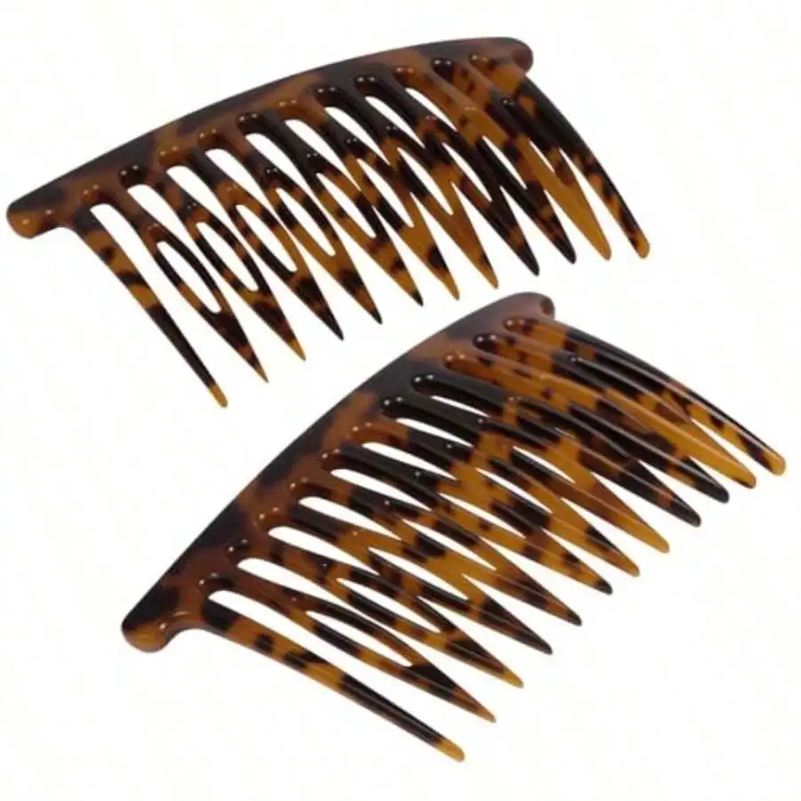 

2 Pack French Side Hair Comb For Women Acetate Cellulose Gentle Touch Secure Hold