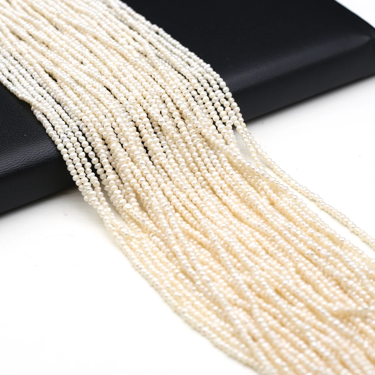 White Natural Freshwater Pearl Near Round Charm Loose Spaced Pearls for Jewelry Making DIY Bracelet Necklace Accessories Gift