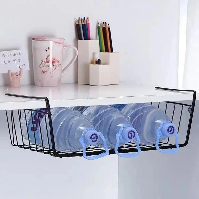 Kitchen Shelves Dormitory Desk Hanging Shelf Under Cabinet Storage Shelf Basket Closet Organizer Storage Rack