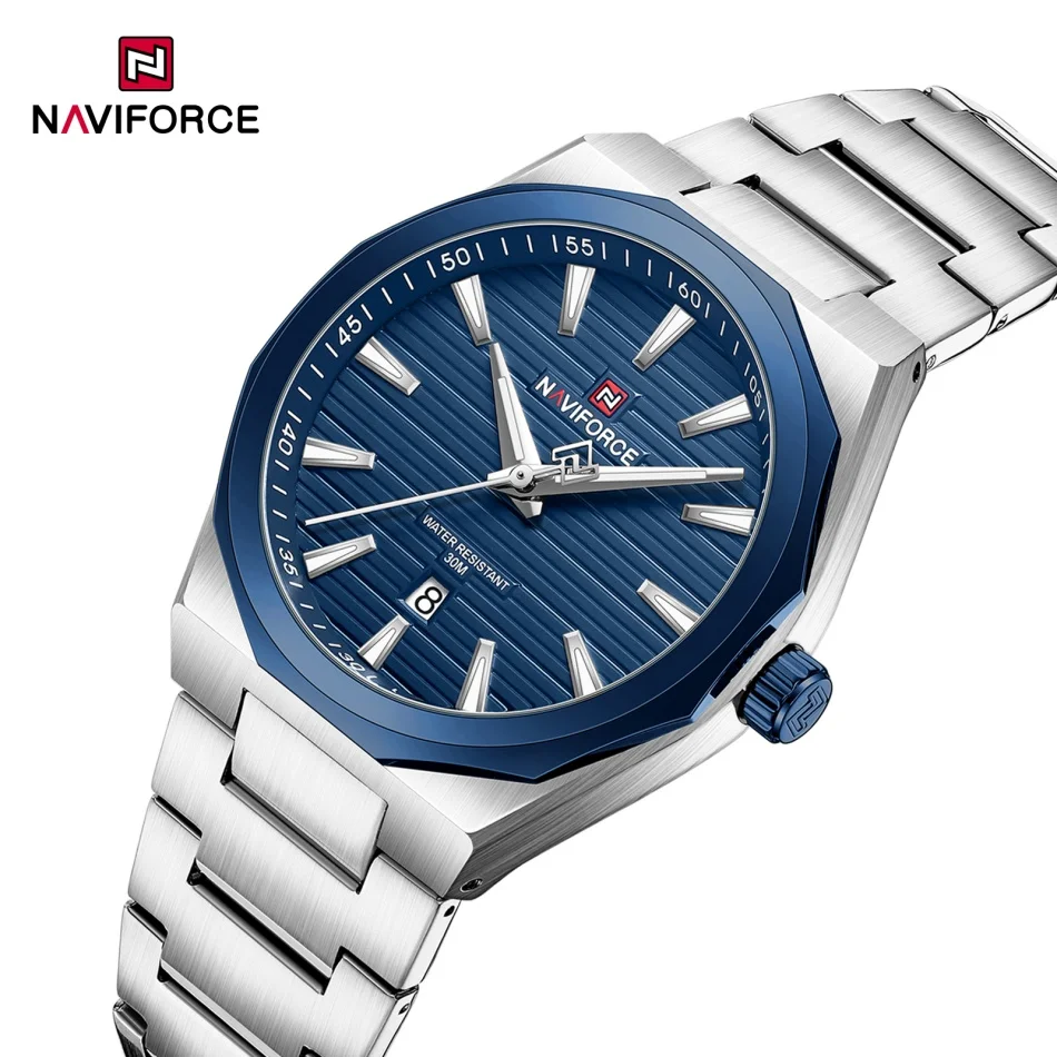 New Style NAVIFORCE Luxury Watch Military Sports Watches Men's Quartz Date Display Gift Clock Male Casual Steel Band Wristwatch