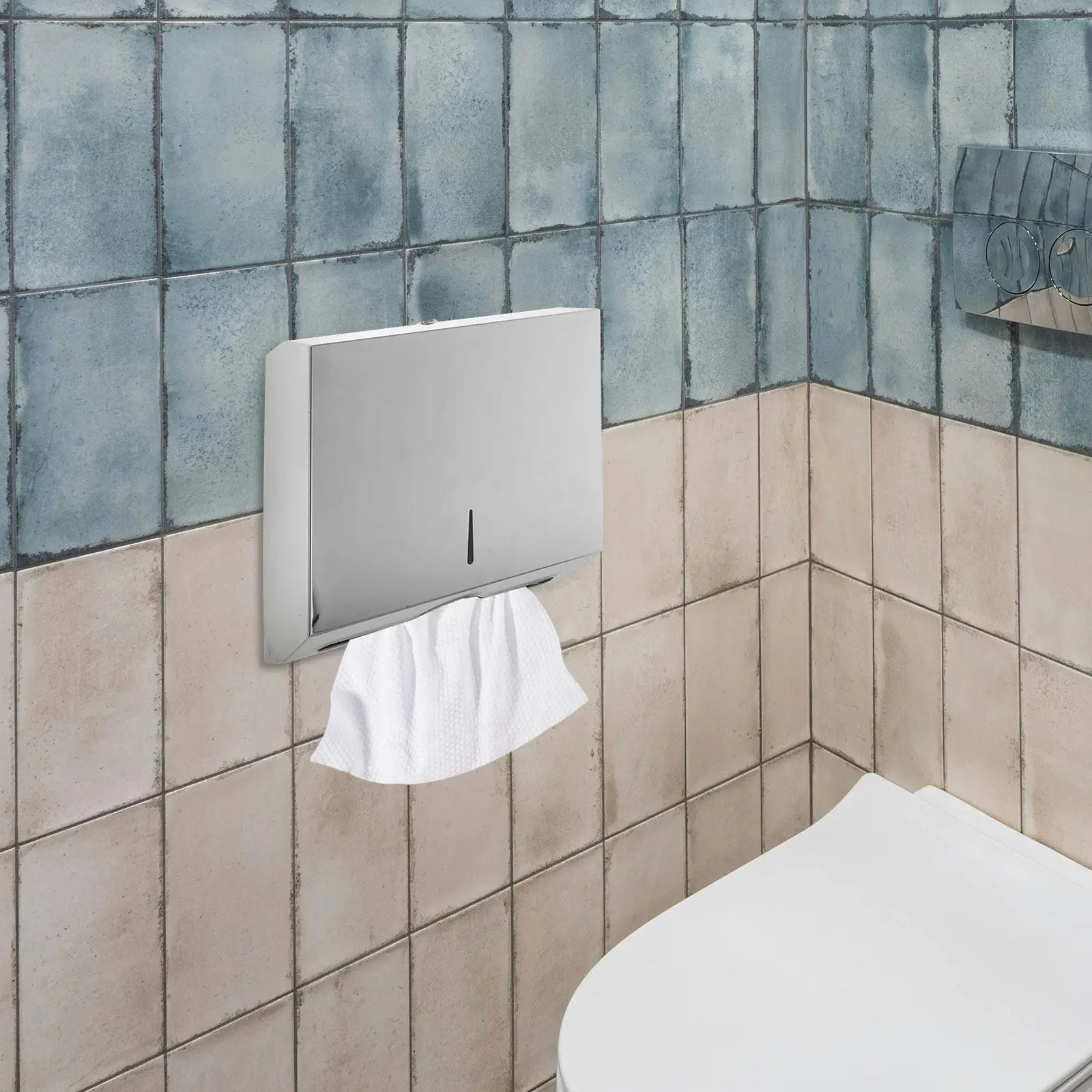 

Bathroom Paper Towel Dispenser Stainless Steel Wall Mount Durable Reliable Tissue Holder Elegant Kitchen Towel Dispenser