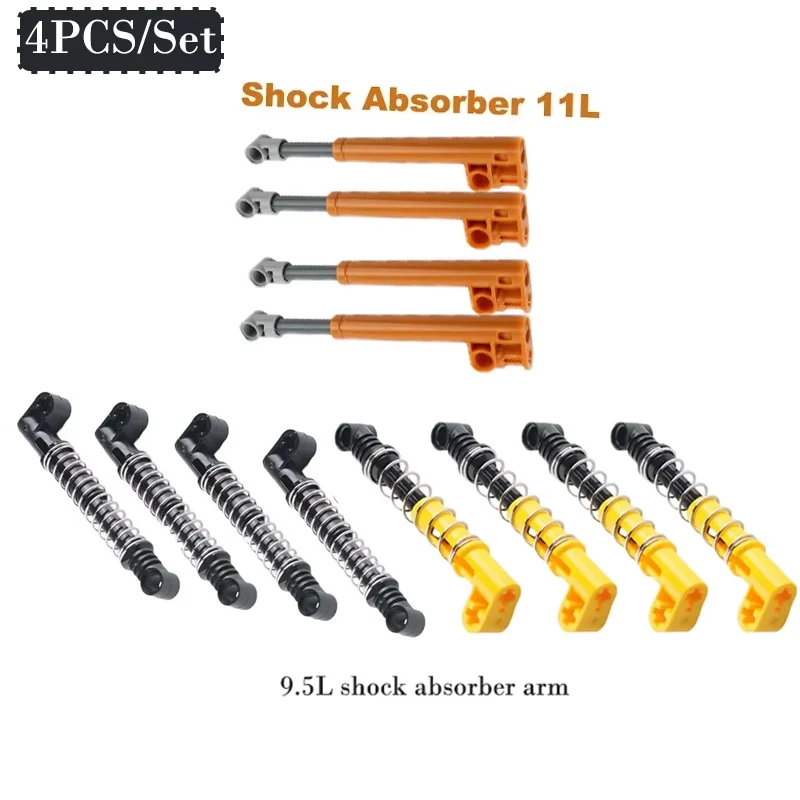

4PCS 9.5L Spring Shock Arm Building Blocks Parts 4619319 11L Shock-absorbing Arm 18404 MOC Technological Bricks Toys Accessories