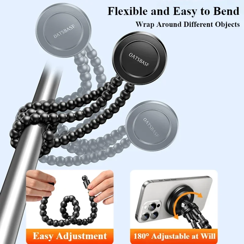 Tripod Magnetik Eary dengan Remote dan Dudukan Ponsel Kickstand Tongkat Selfie Tembakan Multi-sudut Yang Dapat Disesuaikan Tingginya untuk Perekaman Video