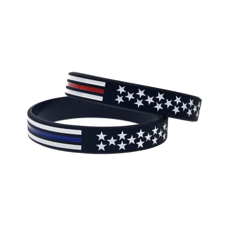 50 قطعة سوار معصم من السيليكون بعلم النجمة الأمريكية يرمز إلى الالتزام على الحرية والعدالة #3