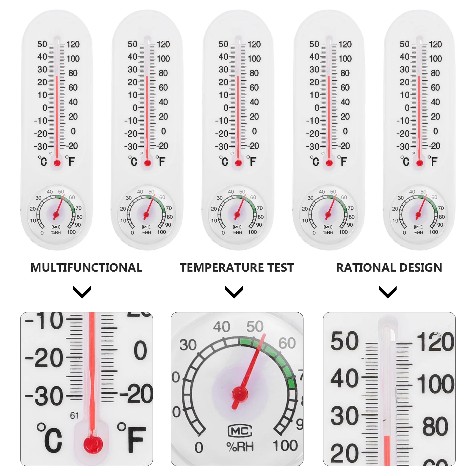 

5Pcs Digital Indoor Thermometer Max Min Portable Hygrometer Compact Design for Garden Greenhouse Indoor Wall Garden Thermometer