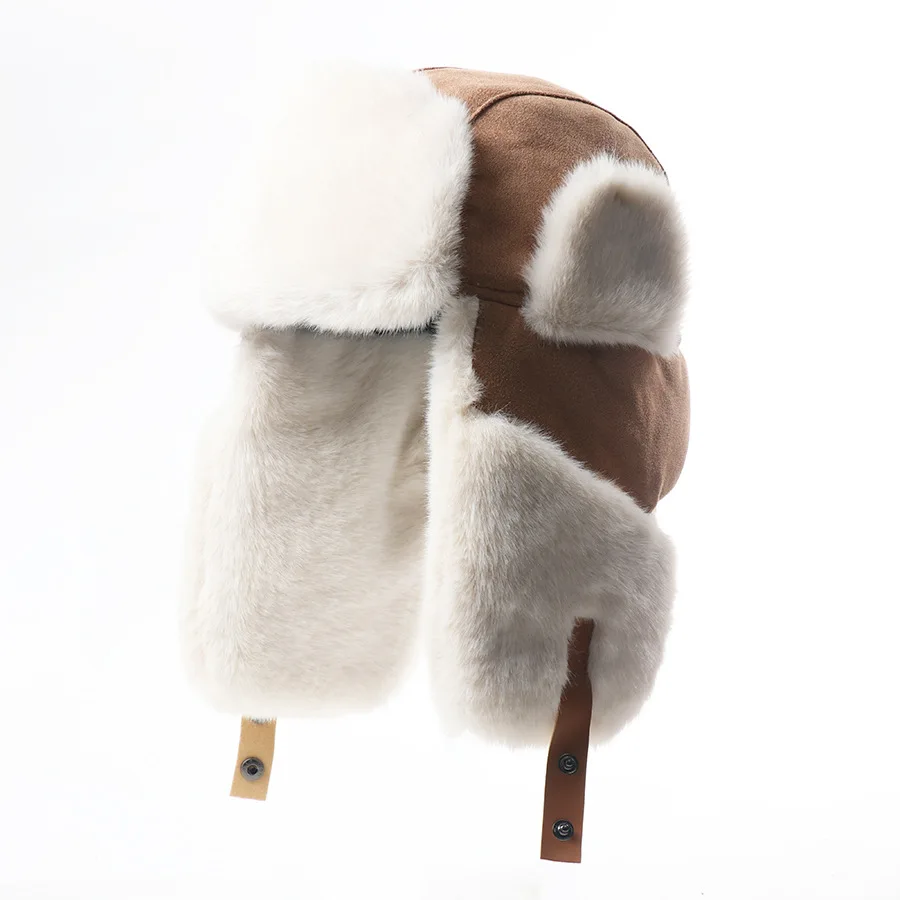 Faux Fur Earflap Ushanka Winter Hat, Thick Fleece Lined Wind‑Resistant Cold‑Proof Unisex Cap