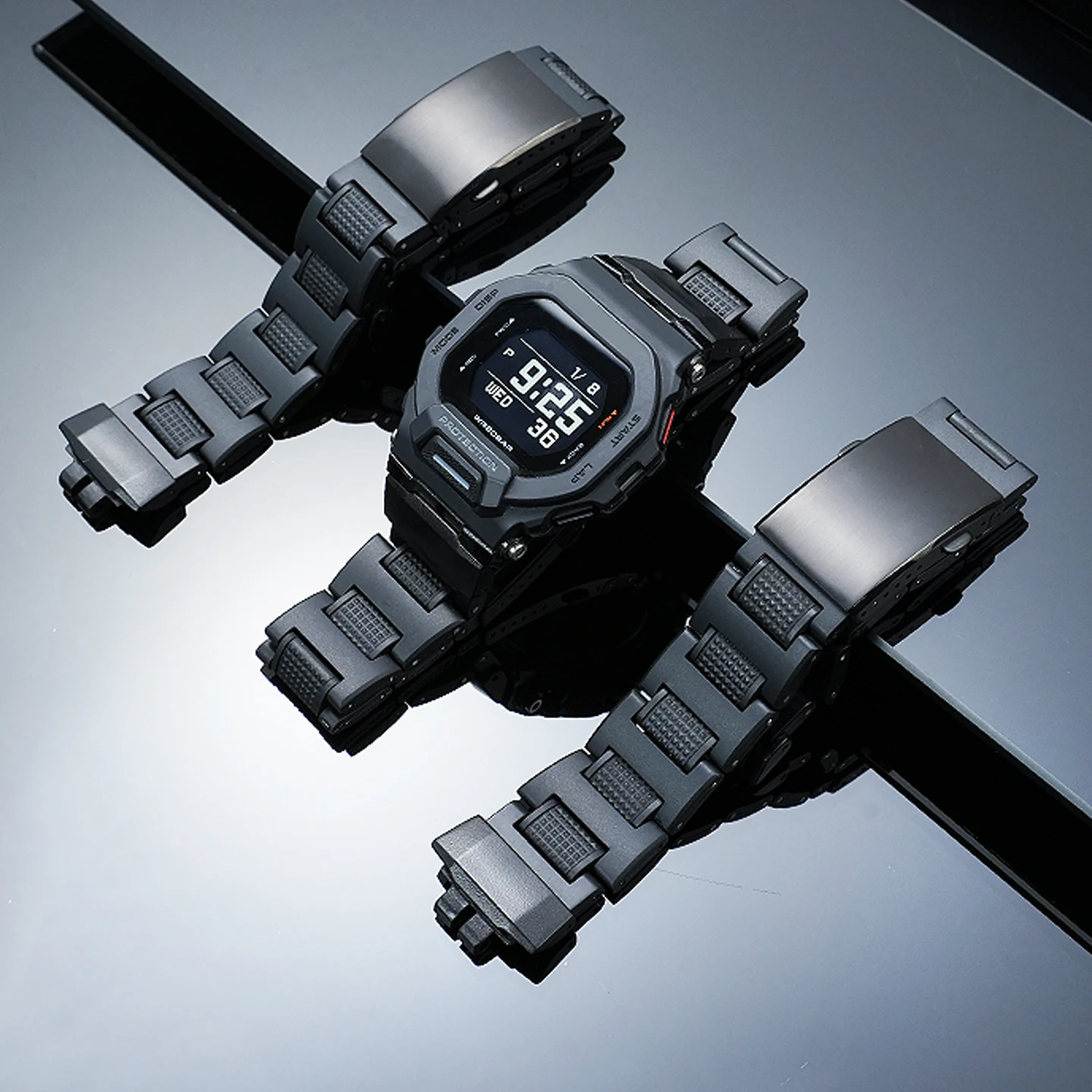 

Для Casio GBD-200-1/2/9 и GBD-200SM: Специальный пластиково-стальной ремешок – Комплект для кастомизации серии G-SHOCK для легких ремешков.