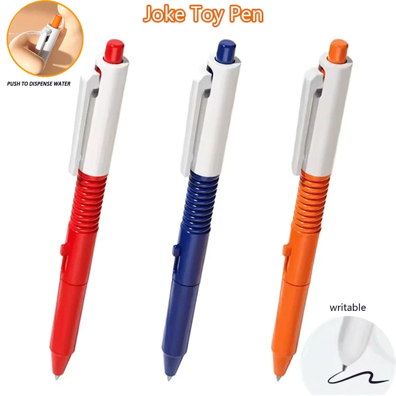 1/3/5Pcs  Prank Ballpoint Pen Novelty Spoof Water Spray Function Signature Pen Campus Prank Water Spray Writable Pen Toys Gift