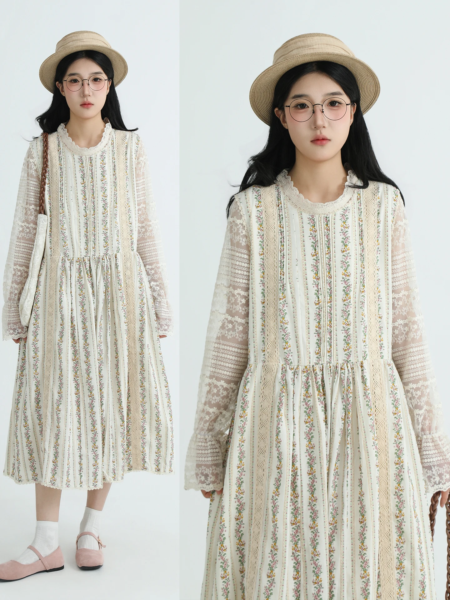 

Комплект BOUREN: Жилет и юбка с кружевными вставками и цветочным узором, женский, весенний, новый, в японском стиле, с художественной вышивкой, базовый комплект