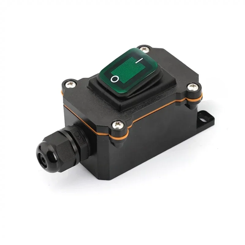 Waterproof Marine Rocker Switch With LED Outdoor Junction Box Inline Power Cord Power Switch IP65, 12V/24V/220V