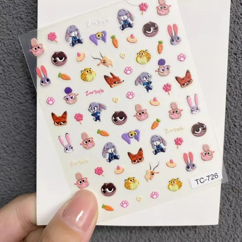 

Disney Zootopia Judy Nick Kawaii Stickers Cute Relief Three-Dimensional Adhesive Tape Creative Diy Nail Phone Case Gift for Girl
