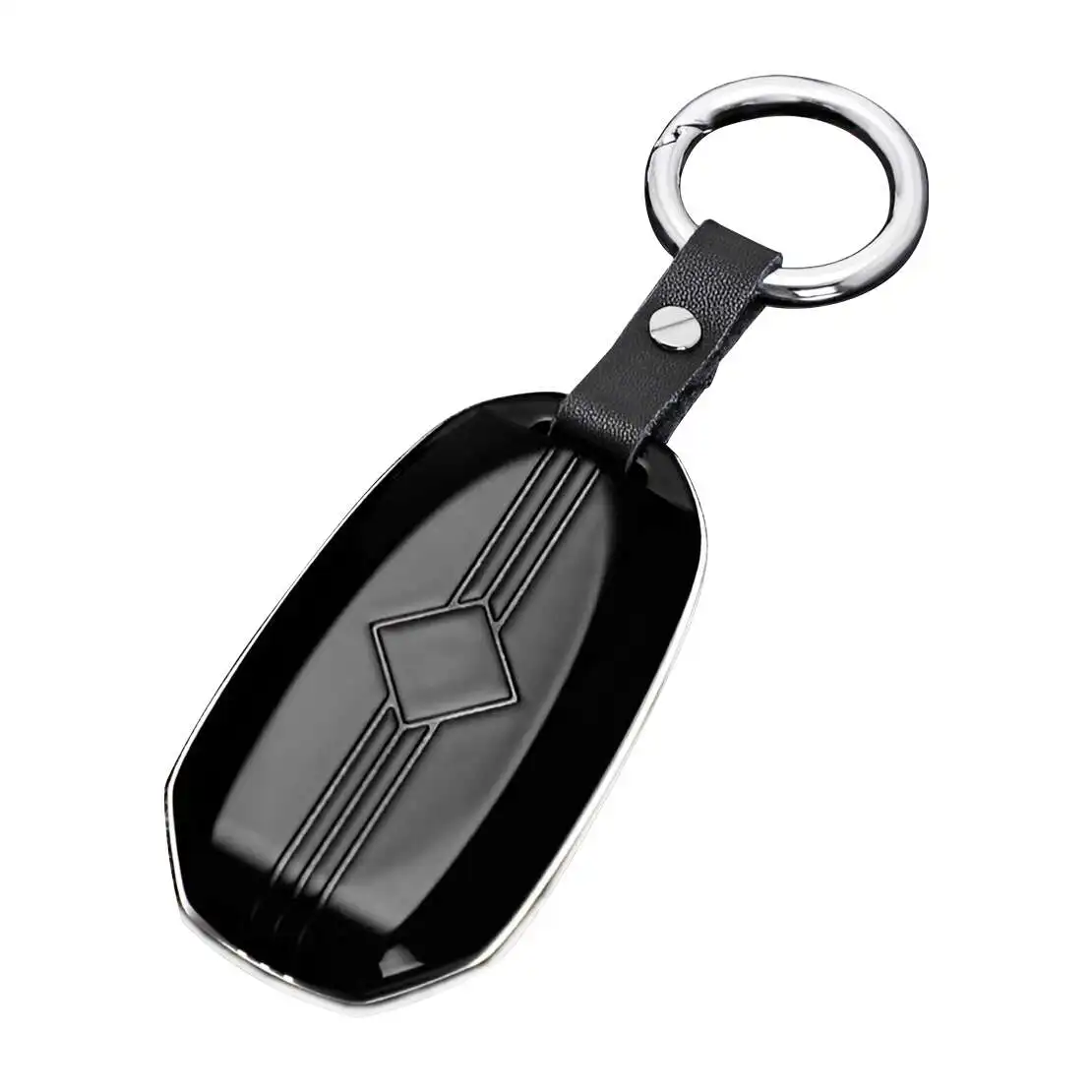 Car Key Fob Cover Case Holder with Chain Black ABS Fit for Infiniti Q50 Q60 QX50 QX55 QX60 view 4