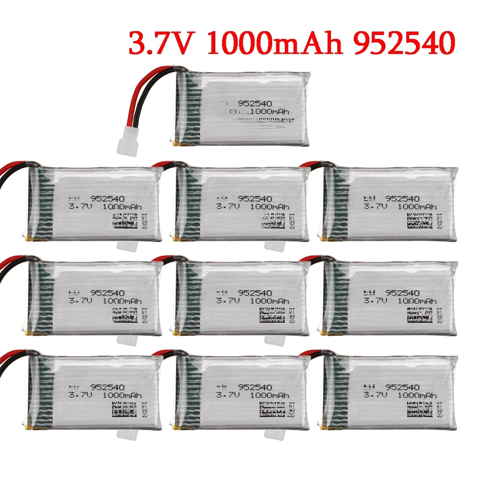 10Pcs For Syma X5 X5C X5SC X5SW TK M68 CX-30 K60 905 V931 RC Quadcopter Helicopter Spare Parts 3.7V 1000mAh 25C Lipo Battery