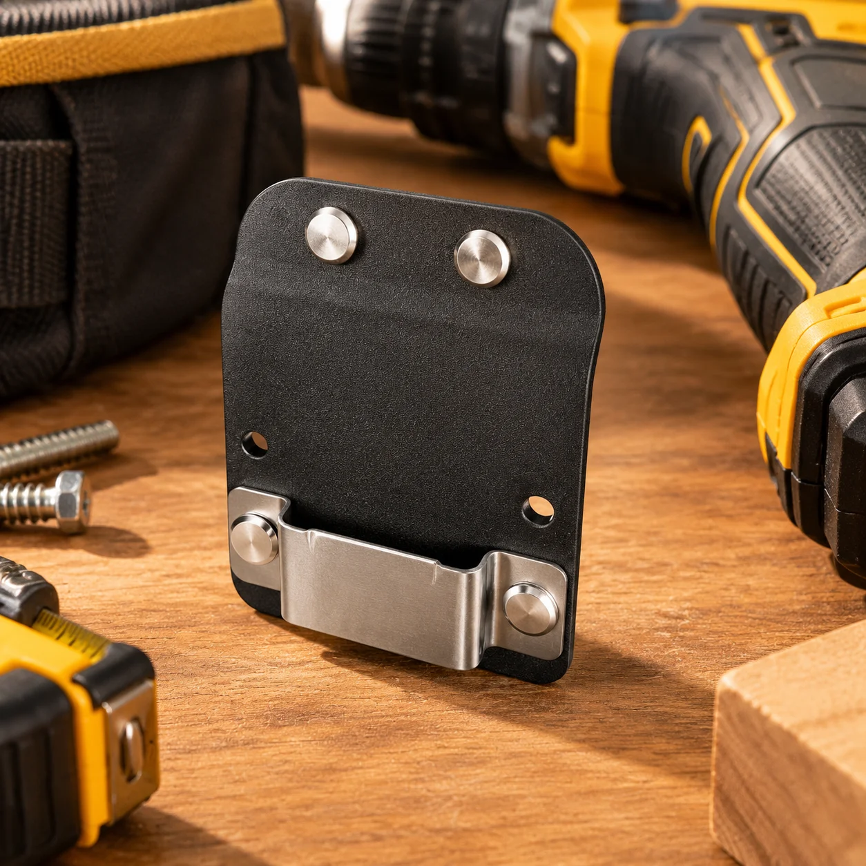 Clip-On Tool Belt,Drill Holder,Portable Hook Holster for Cordless Drill,Impact,Nailer,Tape Measure or Any Tools with Hanger Clip gallery 1
