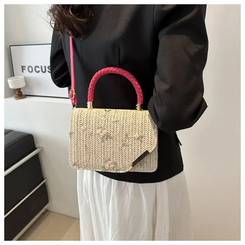 Borsa a tracolla a tracolla borse da ragazza borsa da donna in paglia bohémien estiva borsa a tracolla da spiaggia intrecciata borsa da vacanza in