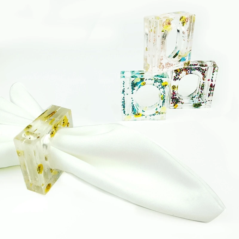 E0BF Napkin Ring Resin Silicone Mold Epoxy Napkin Holder Mould for DIY Craft
