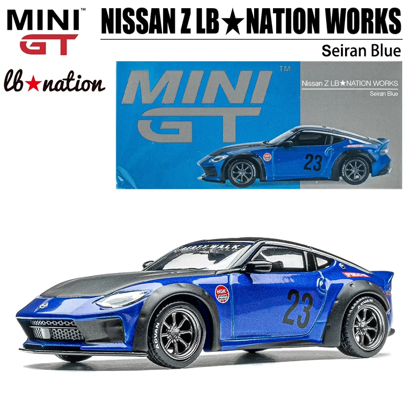 MINIGT Scale 1/64 NISSAN ZLB NATION WORKS Seiran Blue Alloy Toy Vehicle Diecast Metal Model Gift