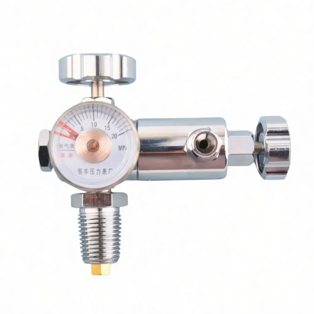 High Precision Oxygen Pressure Regulator Valve Aluminum Alloy Connector For Ambulance Ventilator Portable Medical Emergency Gear