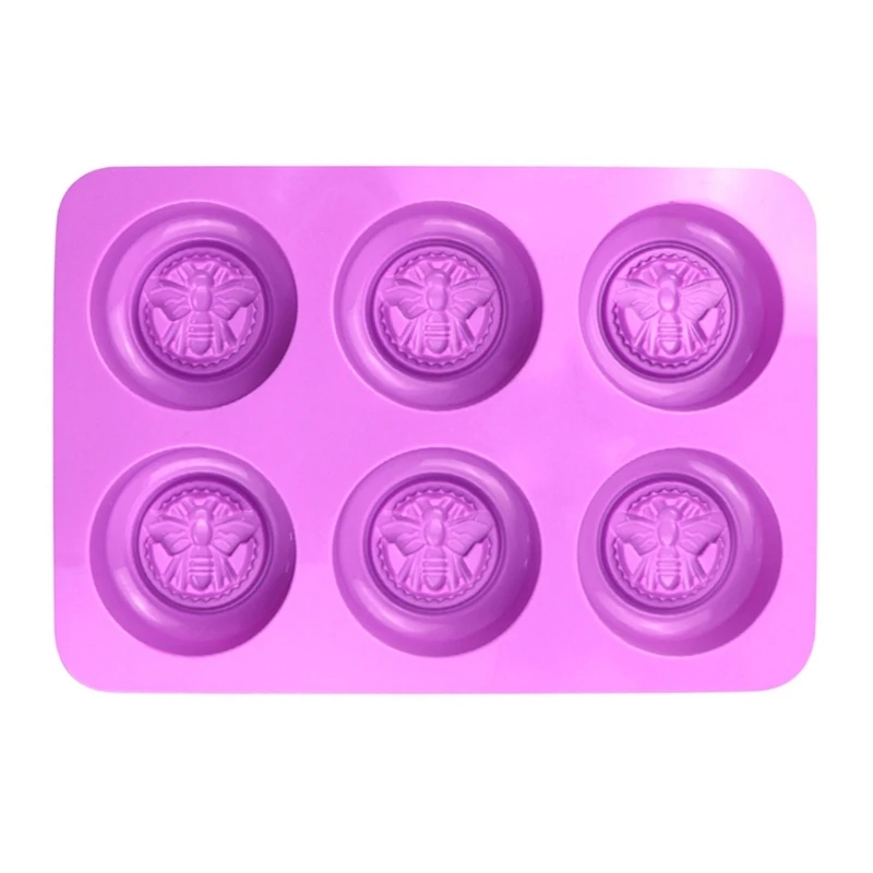 

6-компонентная круглая силиконовая форма для пчел, DIY ремесленные проекты, многоразовое мыло, свеча, пластырь