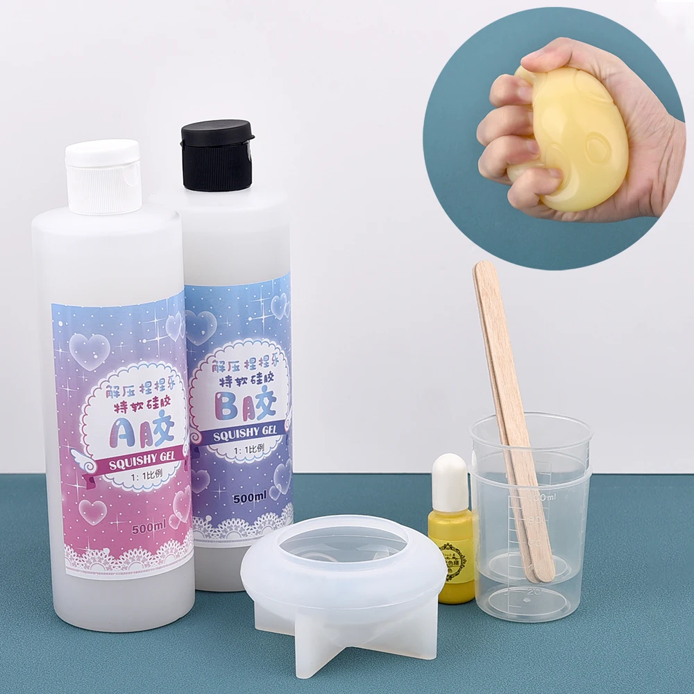 100/240/500/1000g Quetschbares Gel Weiches Flüssiges Silikon zum Formen Katzenpfoten-Dekompressionsspielzeug Geschenk Quetschspielzeug für Mädchen und Kinder