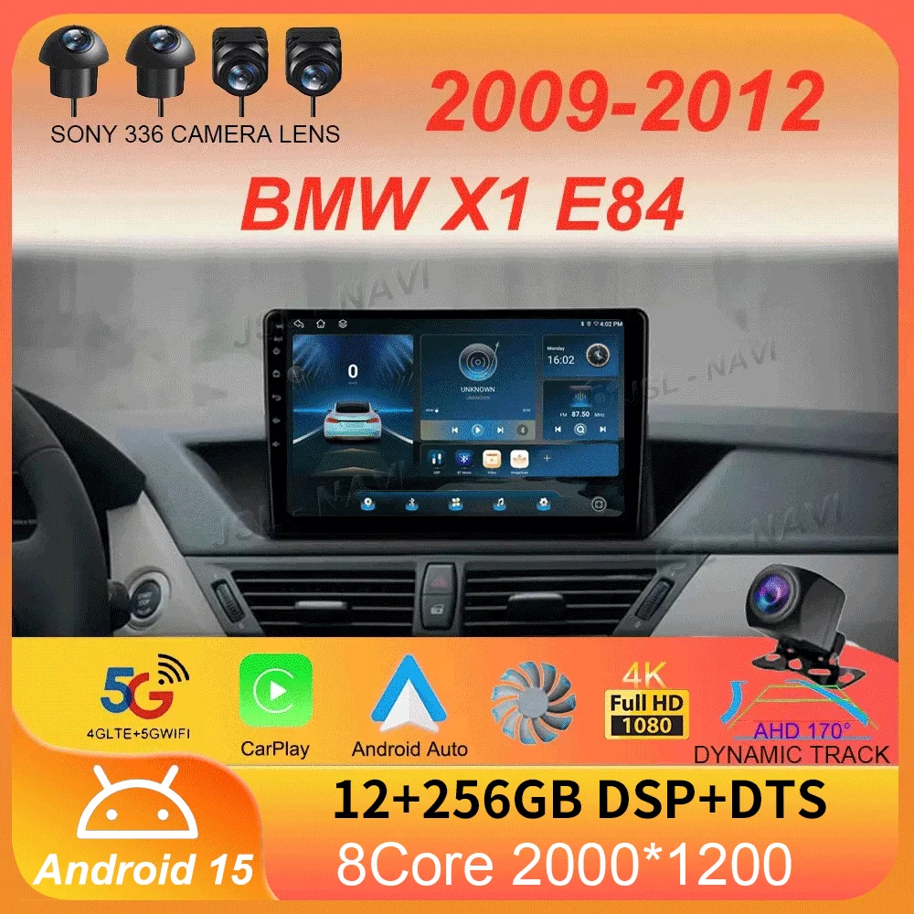 Car Radio Android15 Carplay For BMW X1 E84 2009 2010 2011 2012 Navigation GPS Multimedia Player WiFi+4G Stereo Auto DSP Video BT