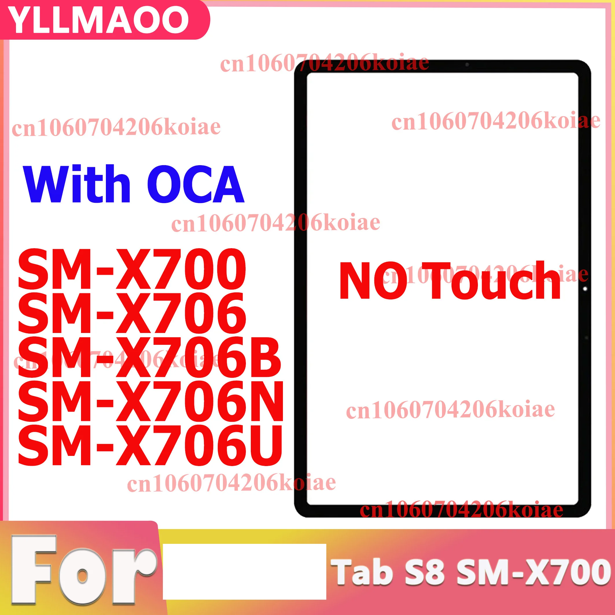 Glass + OCA For  Tab S8 SM-X700 SM-X706 X706B X706N X706U Front Glass Screen Outer Panel Repair Parts