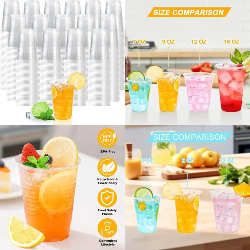 

2000 прозрачных одноразовых пластиковых стаканчиков объемом 9 унций, идеально подходят для вечеринок, горячих напитков, газировки и соков