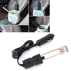 Calentador de agua para taza de coche, dispositivo de calentamiento por inmersión, hervidor de té, café, sopa, baquelita, negro, 12V, 120W