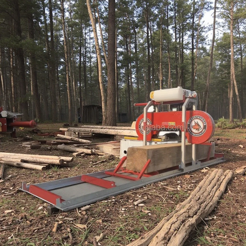 Portable chain sawmill wide cutting diameter band saw for wood sawing machines