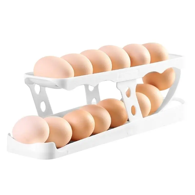 Automatic Scrolling Egg Rack Rolldown Refrigerator Egg Dispenser Egg Storage Slide Box Kitchen Egg Storage Tray for Refrigerator